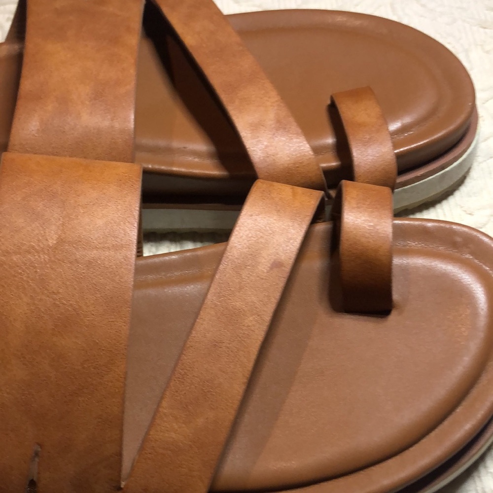 Women’s comfort fall Brown Strappy Avanti fall Slide Sandals - Picture 3 of 6